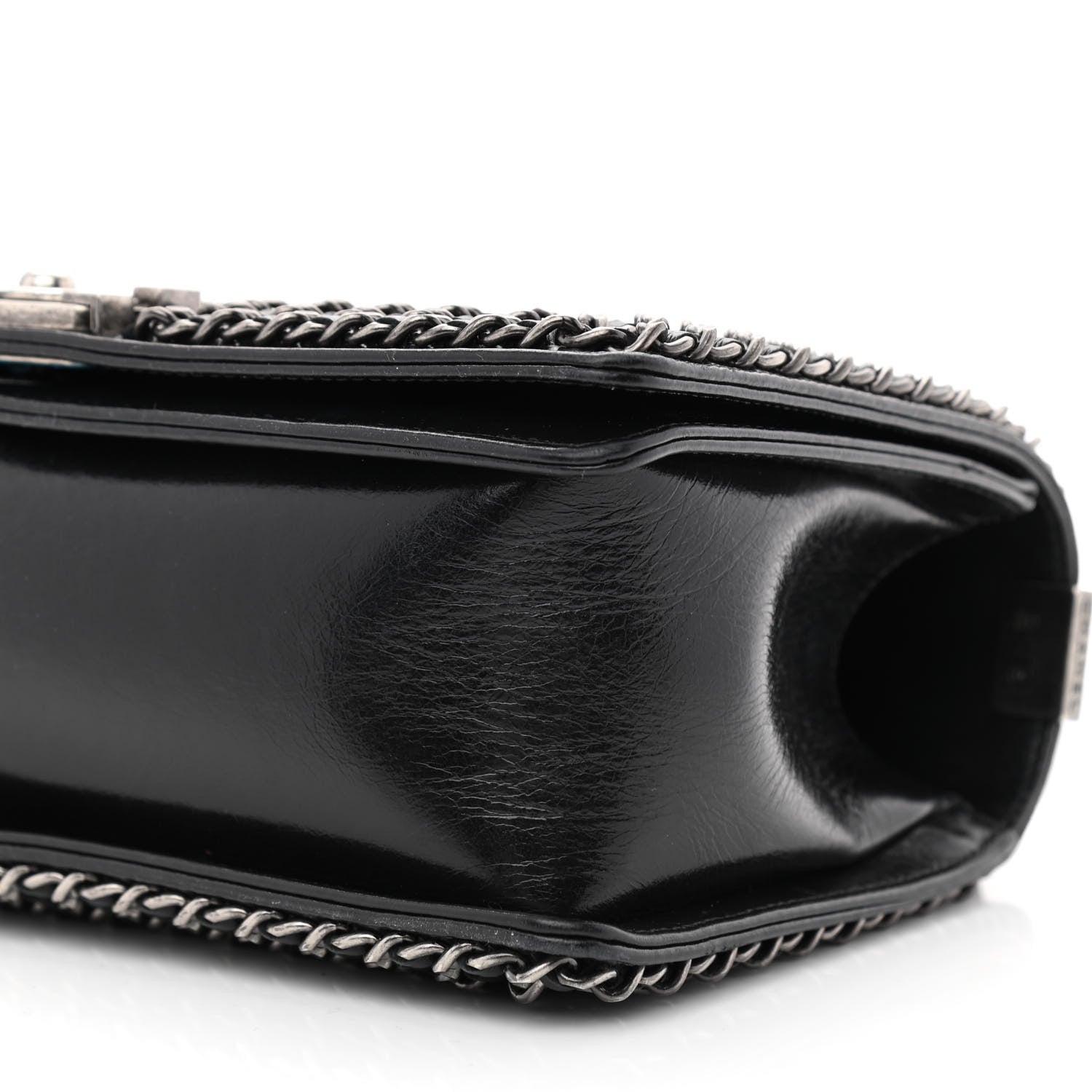 Chanel Glazed Calfskin Quilted Medium Boy Chained Flap Black 11 of 11