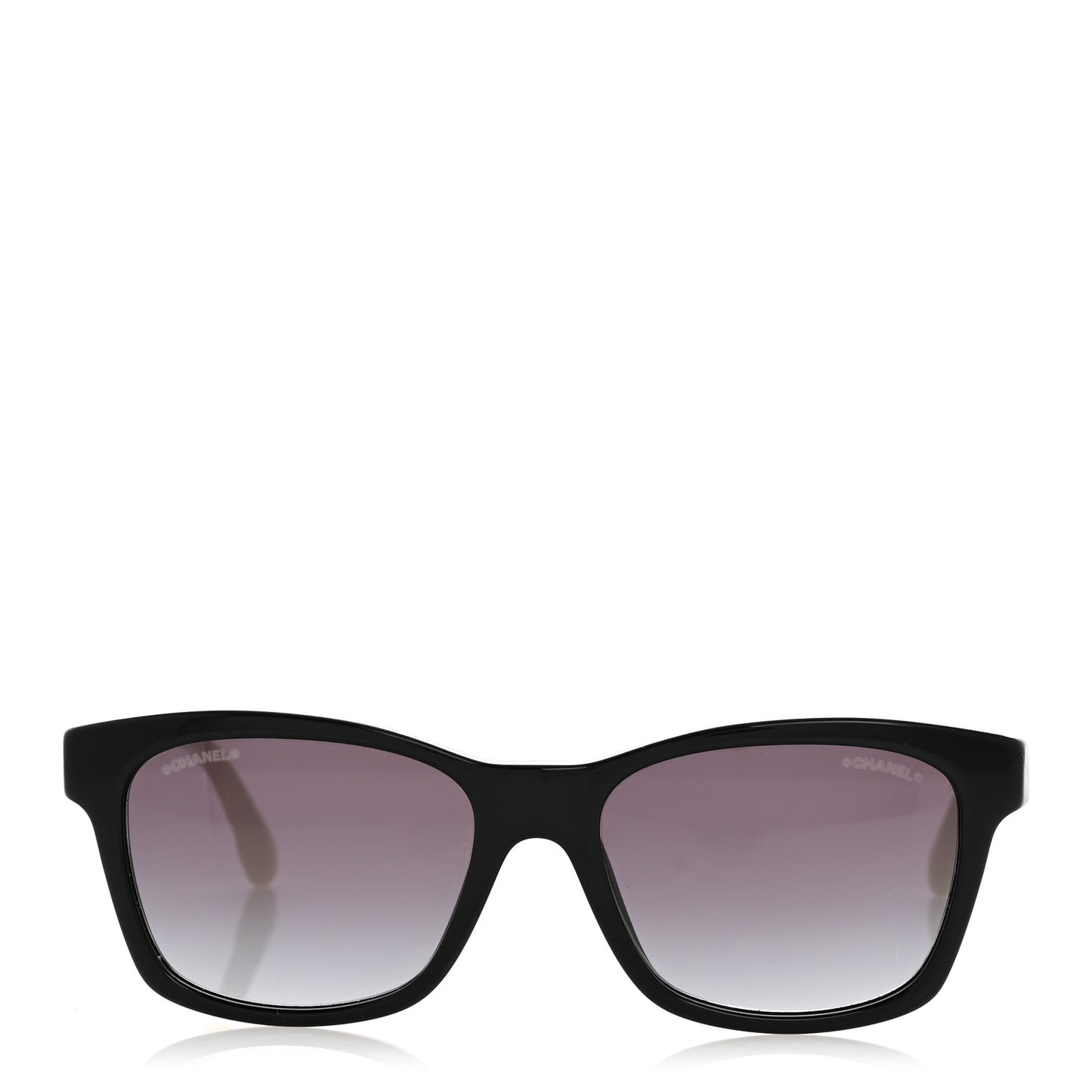 Acetate Quilted CC Square Sunglasses 5484 White Black