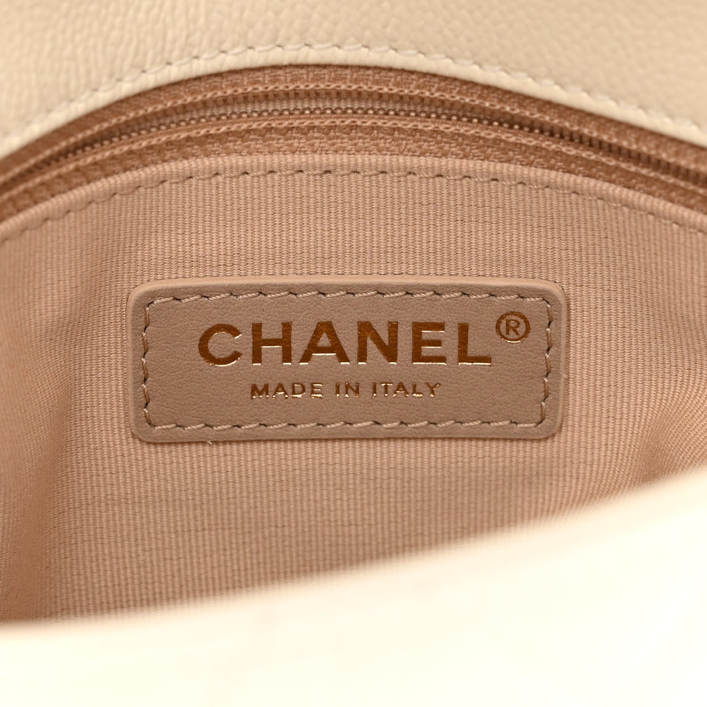 Shiny Caviar Quilted Small Chain Melody Flap White