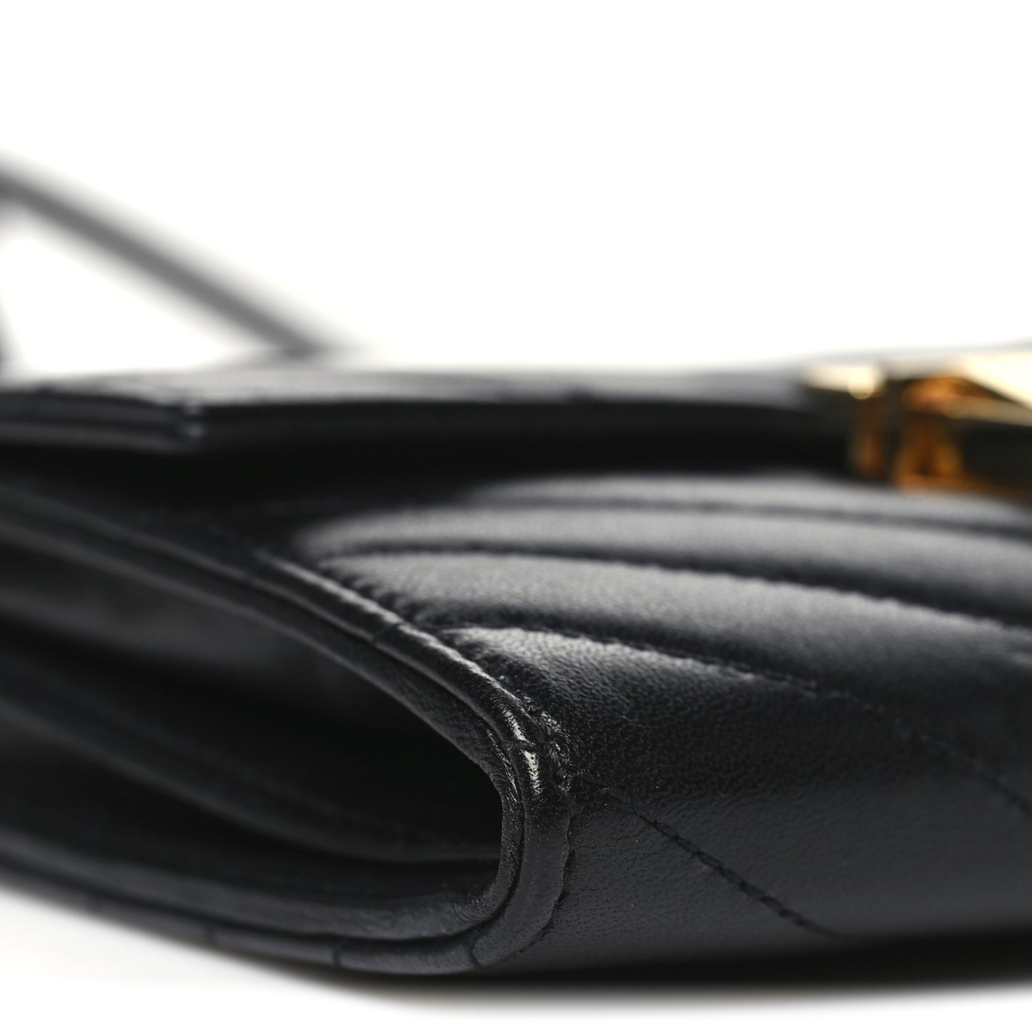 Lambskin Chevron Quilted Mini High School Satchel Black
