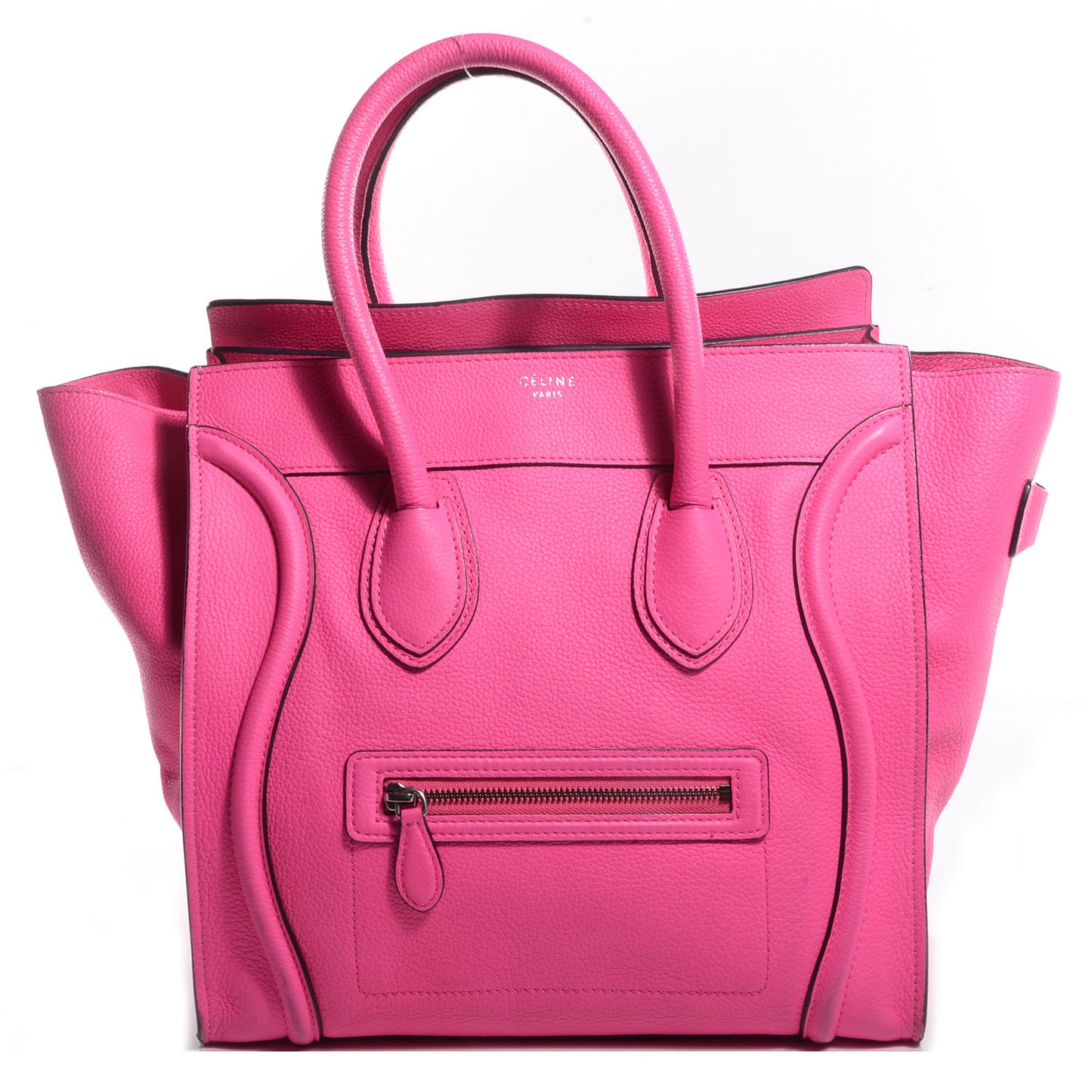 Drummed Calfskin Mini Luggage Fluo Pink
