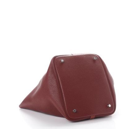 Hermes Taurillon Clemence Swift Picotin Lock 22 MM Rouge H Brique 4 of 9