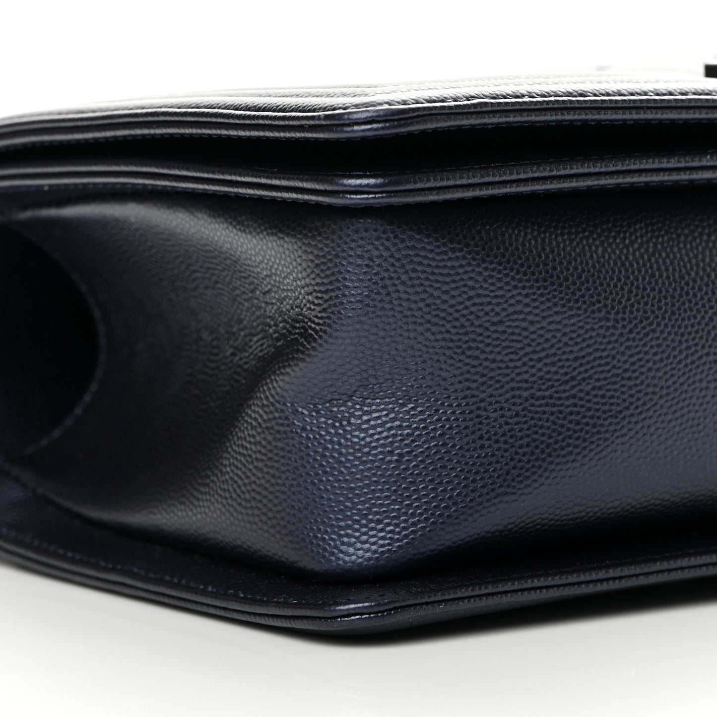 Metallic Caviar Quilted Medium Boy Flap Navy