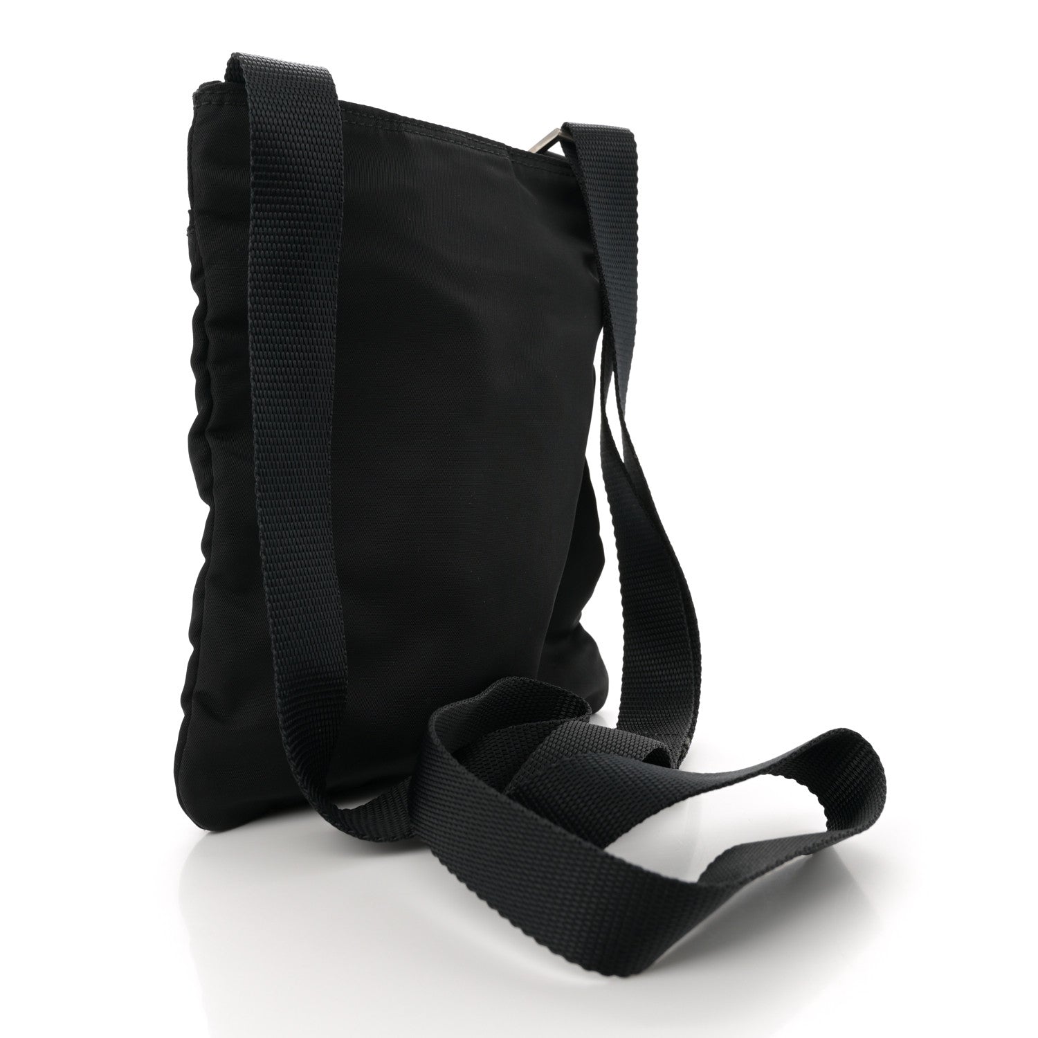 Prada Nylon Small Flat Messenger Bag Black 3 of 11