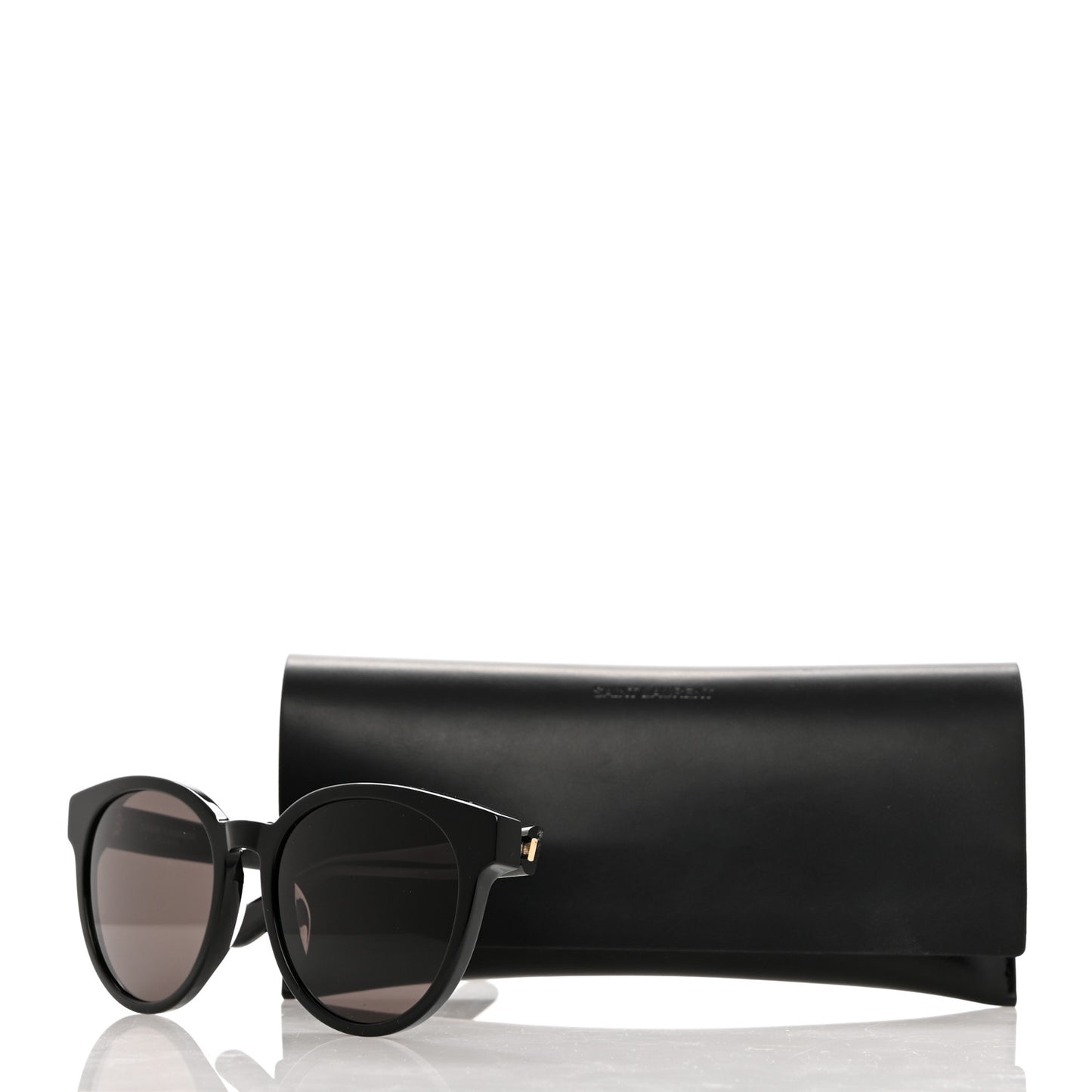 Acetate Round Sunglasses SLM25K Black Black