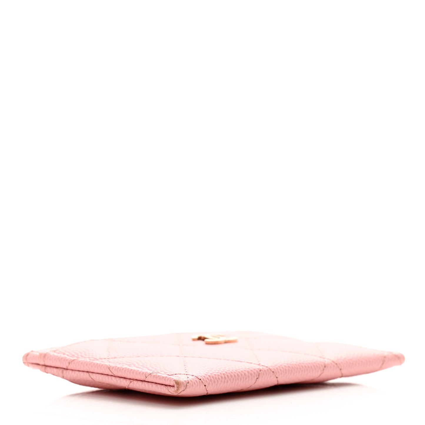 Caviar Quilted Card Holder Pink