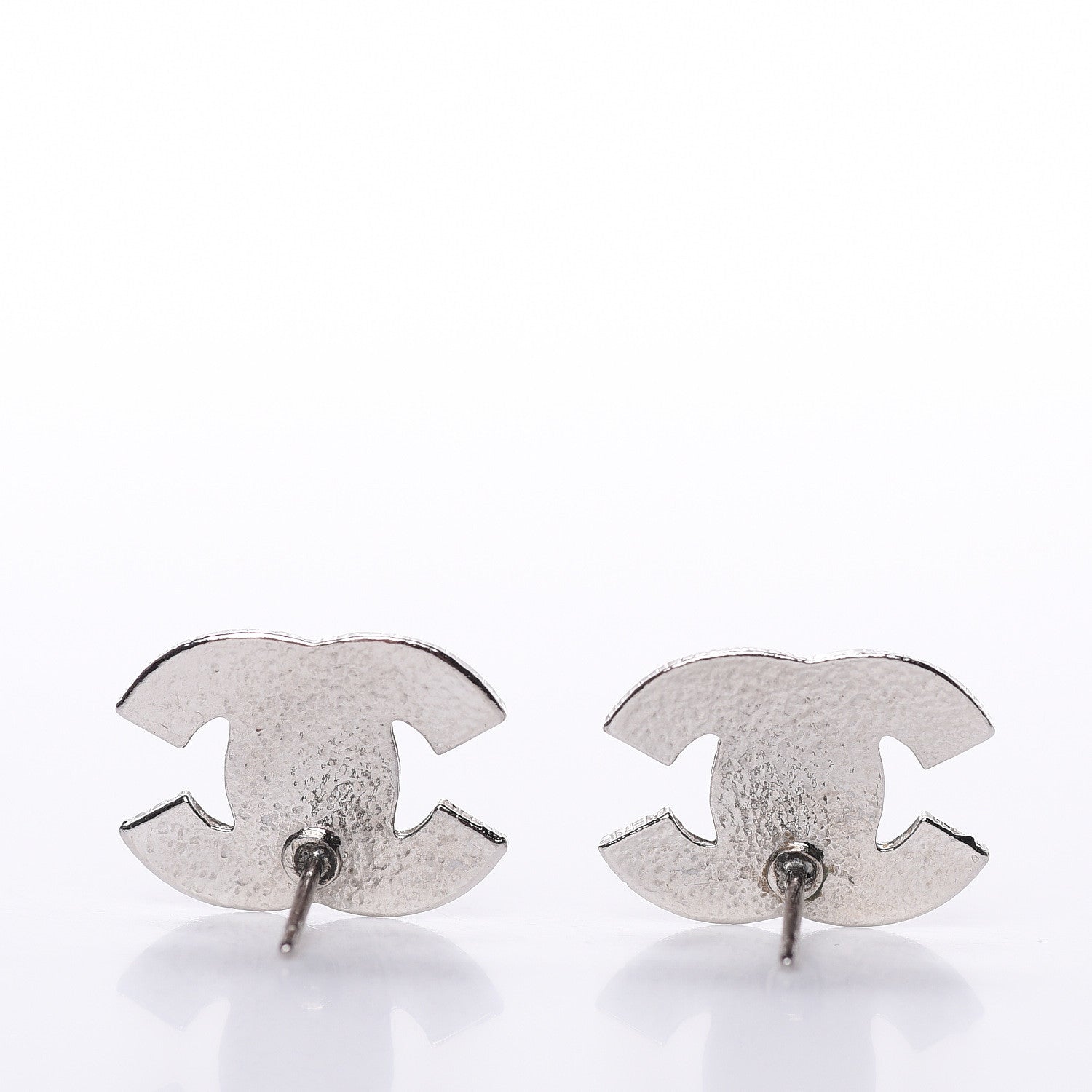 Chanel Crystal Mini CC Earrings Silver 4 of 5