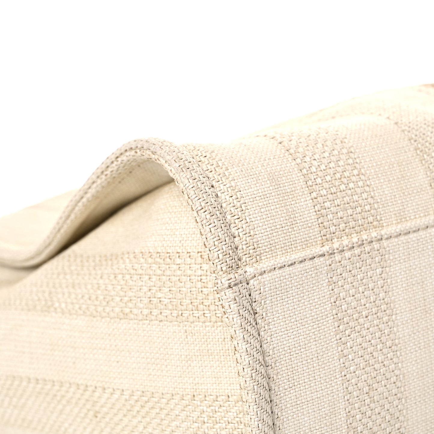 Mixed Fibers Striped Medium Deauville Tote Beige