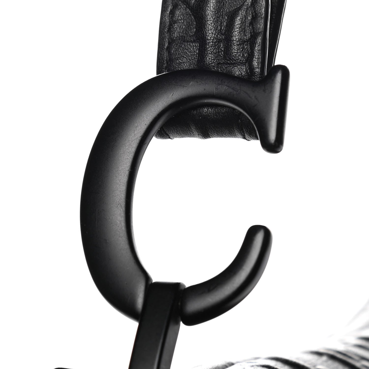 Christian Dior Calfskin Embossed Oblique Saddle Bag Black 11 of 13