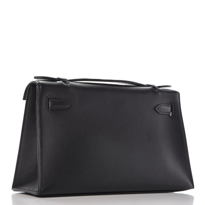 Hermes Swift Kelly Pochette Clutch Black 3 of 27