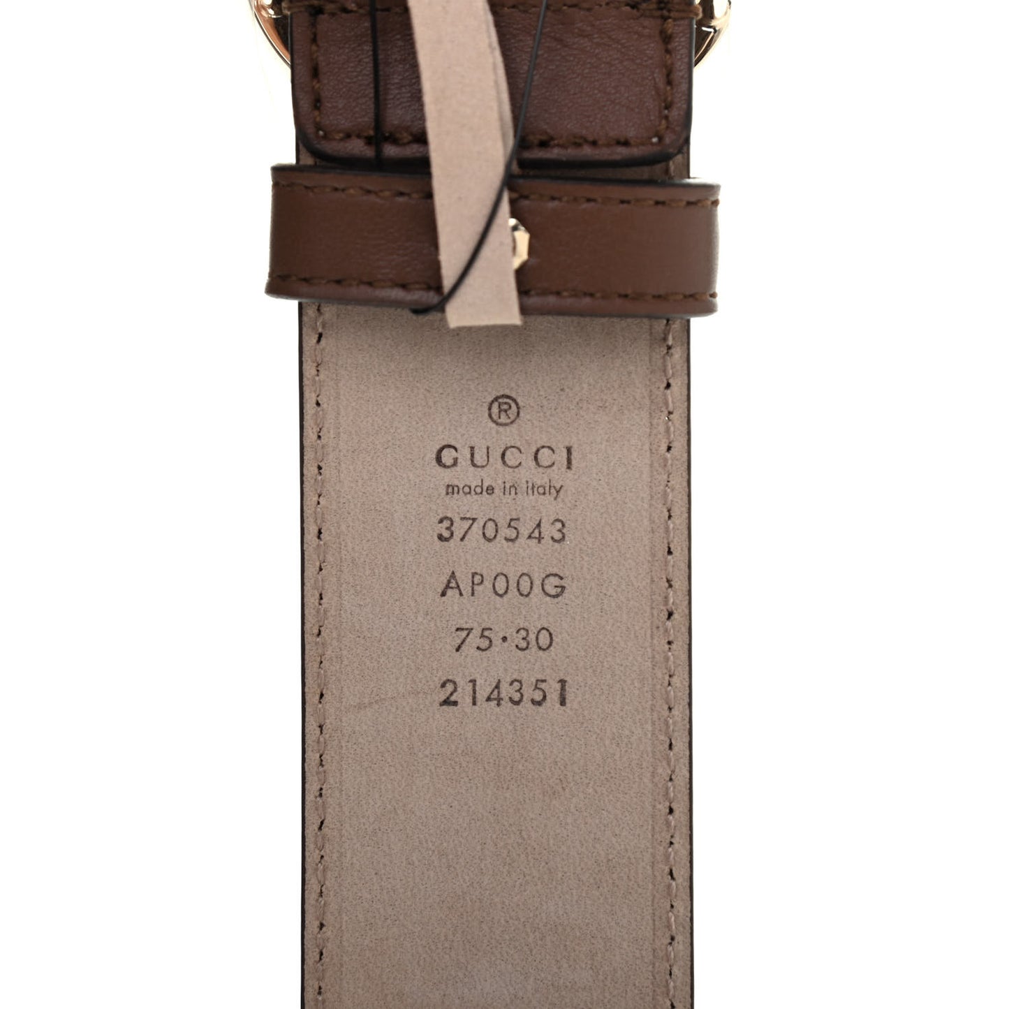 Calfskin Interlocking G 37mm Belt 75 30 Nut Brown