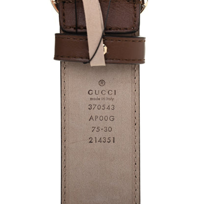 Gucci Calfskin Interlocking G 37mm Belt 75 30 Nut Brown 3 of 4