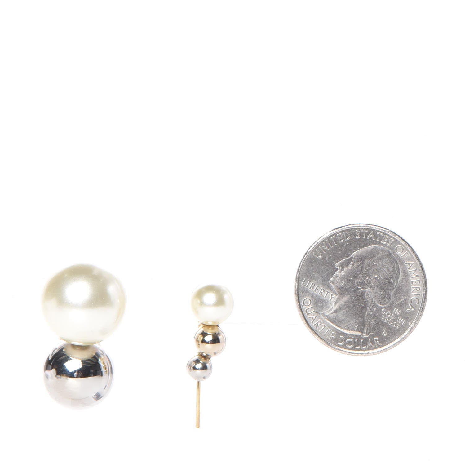 Christian Dior Pearl Mise En Dior Tri Double Tribal Earrings 2 of 4