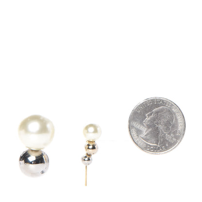 Christian Dior Pearl Mise En Dior Tri Double Tribal Earrings 2 of 4