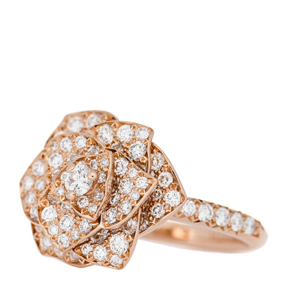 Piaget 18K Rose Gold Diamond Rose Ring 52 6 3 of 6
