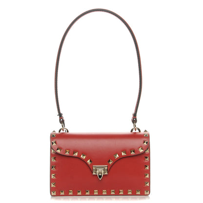 Valentino Garavani Calfskin Rockstud Mini Shoulder Bag Red 1 of 7
