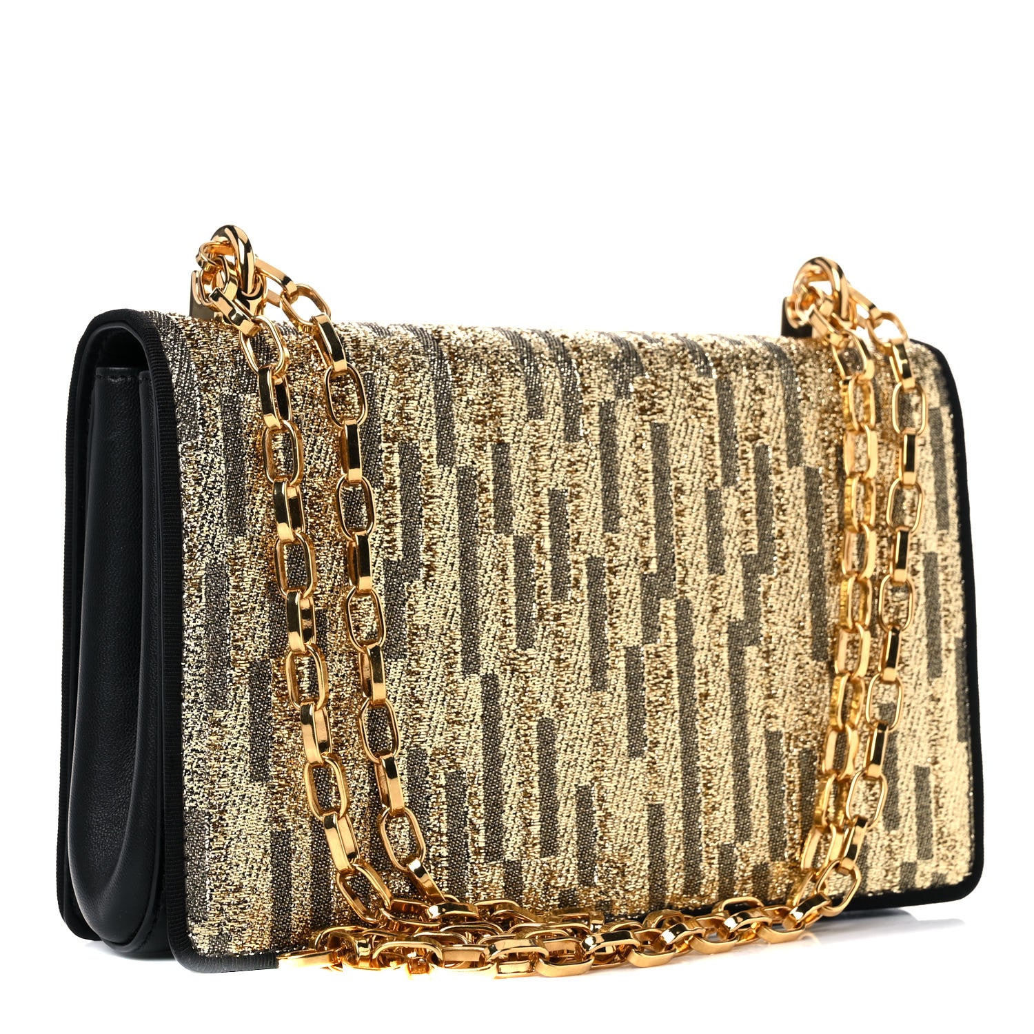 Dolce & Gabbana Brocade DG Girls Shoulder Bag Gold Black 3 of 10