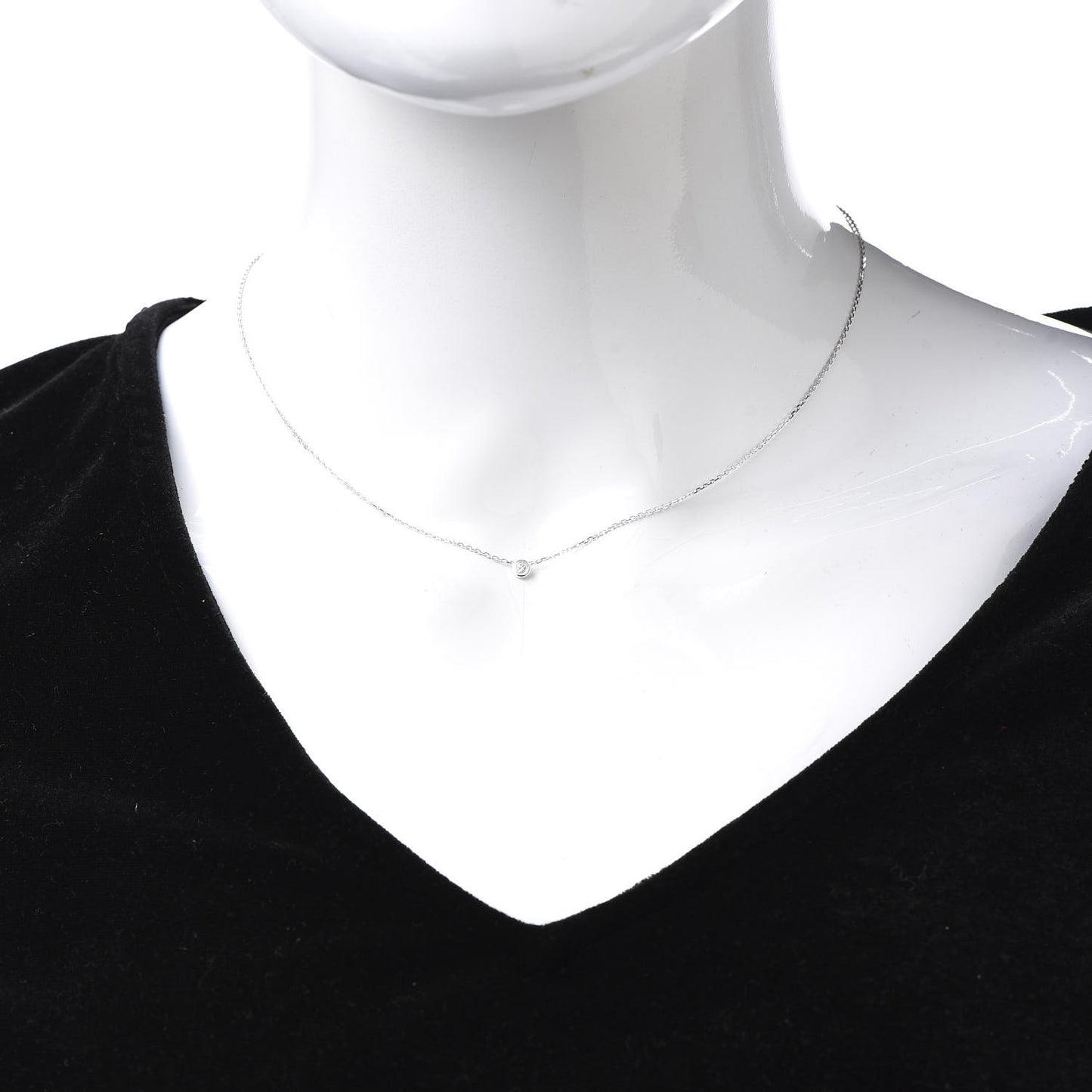 18K White Gold Diamond XS D'Amour Pendant Necklace