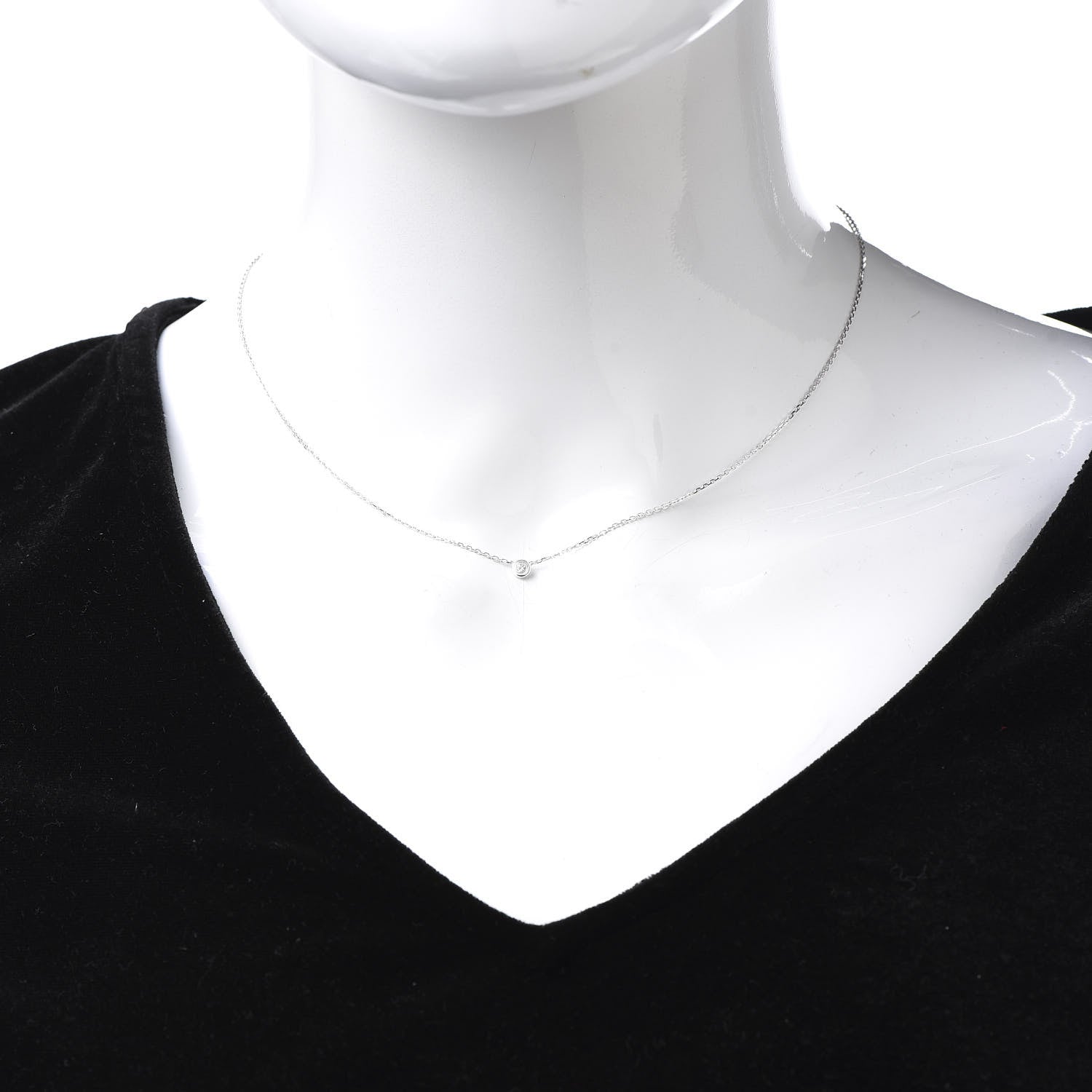 Cartier 18K White Gold Diamond XS D'Amour Pendant Necklace 2 of 6