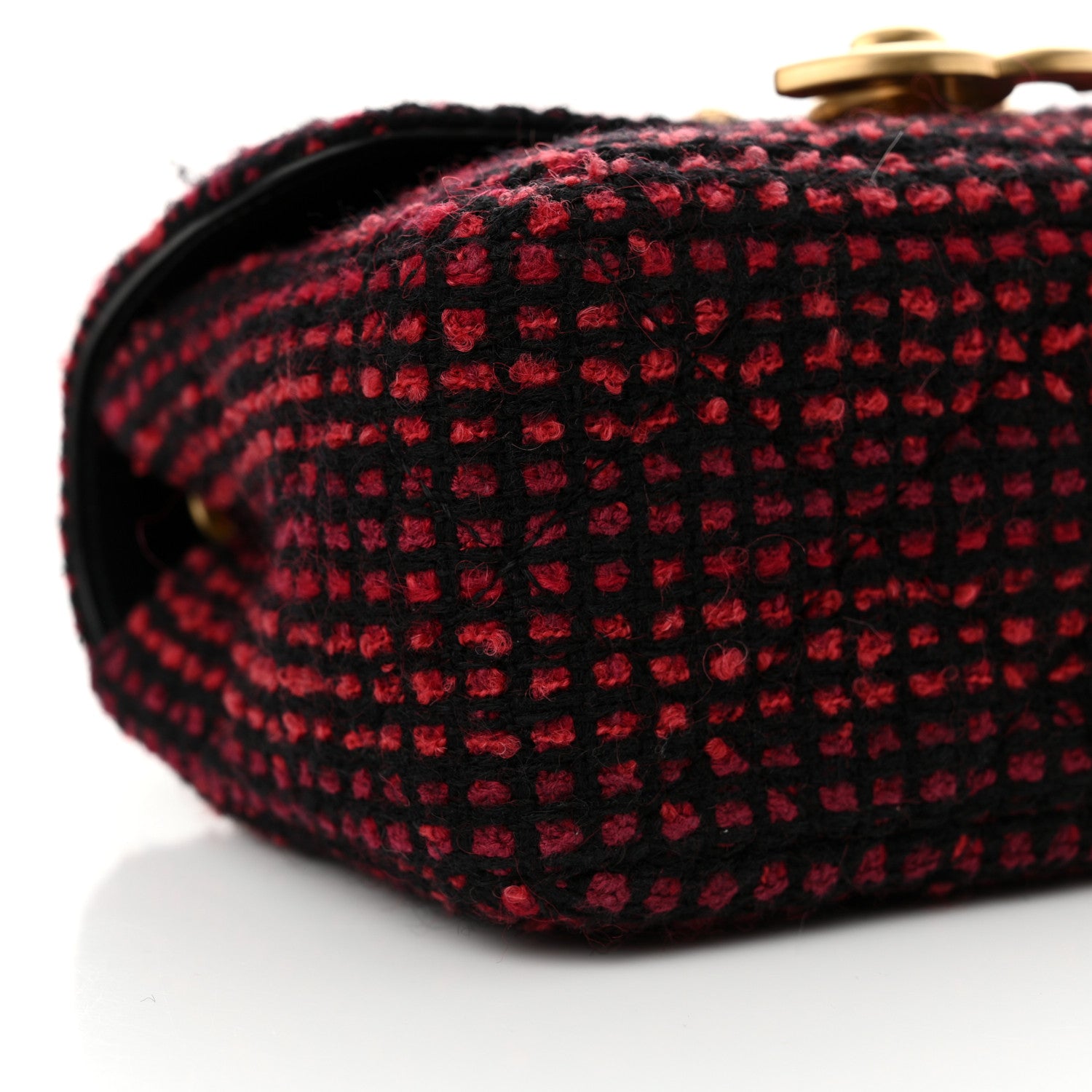 Chanel Tweed Quilted Mini Maxi CC Flap Burgundy Black 9 of 10