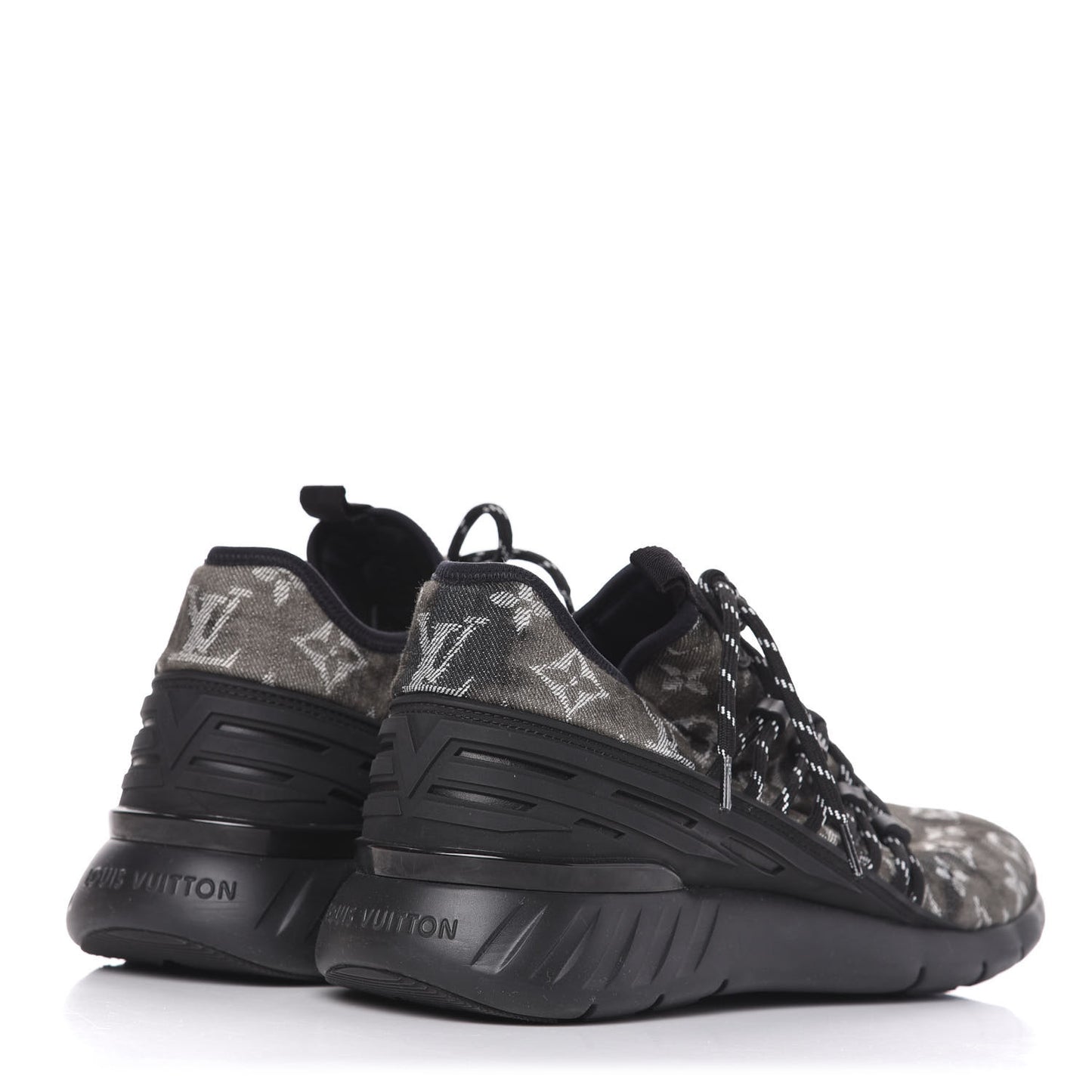 Denim Rubber Monogram Tie Dye Mens Fastlane Low Sneakers 9 Black
