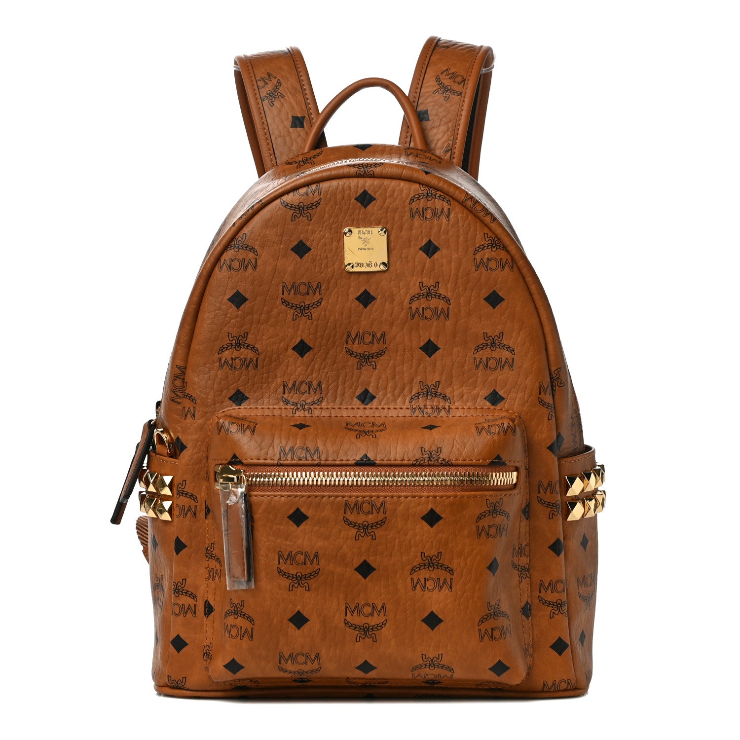 MCM Visetos Small Side Stud Stark Backpack Cognac 1 of 9