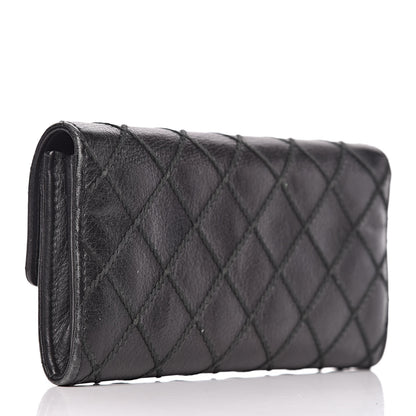 Chanel Calfskin Stitched Fancy CC Long Double Wallet Back 3 of 16
