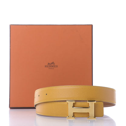 Hermes Courchevel 32mm H Belt 65 Jaune Gold 8 of 8