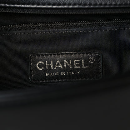 Chanel Calfskin Quilted Checkerboard Trim New Medium Boy Flap Black White 6 of 10