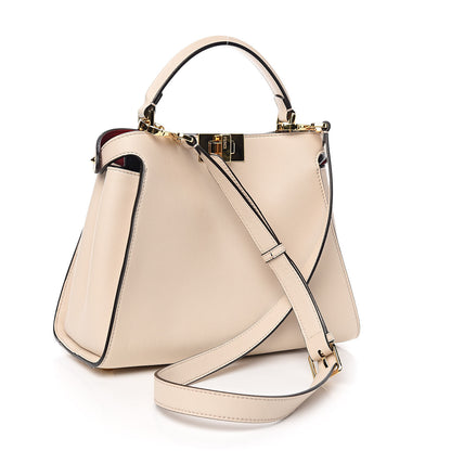Fendi Vitello Tahiti Burro Bi-Color Medium Peekaboo Iconic Essentially Satchel Camelia Fragola Dark Blue 3 of 11