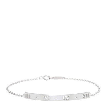 Tiffany 18K White Gold Diamond Atlas Bar Pierced Bracelet 1 of 3