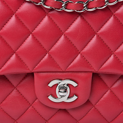 Chanel Lambskin Quilted Medium Double Flap Dark Pink 8 of 17