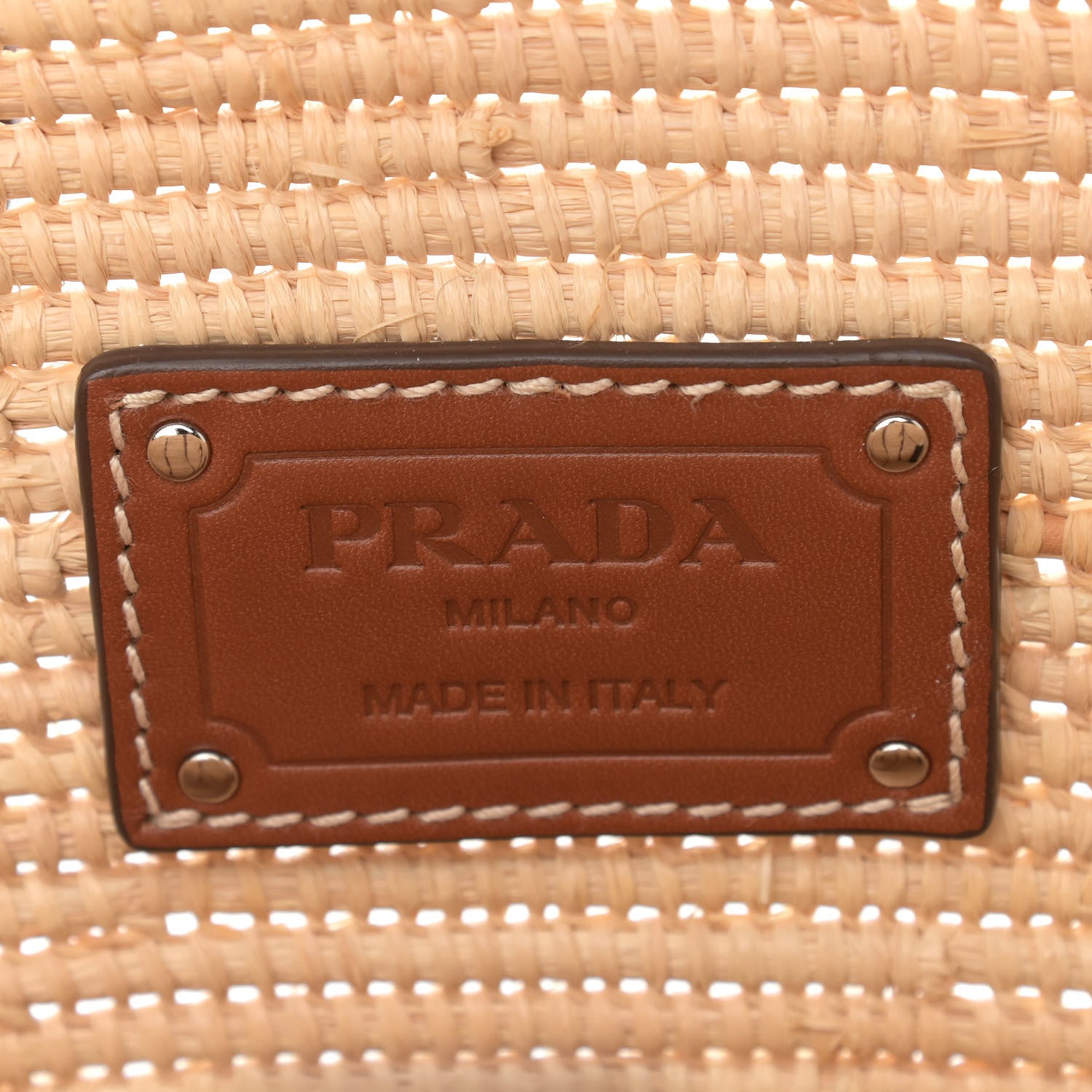 Prada Paglia Vitello Woven Braided Basket Tote Naturale Cognac 6 of 12