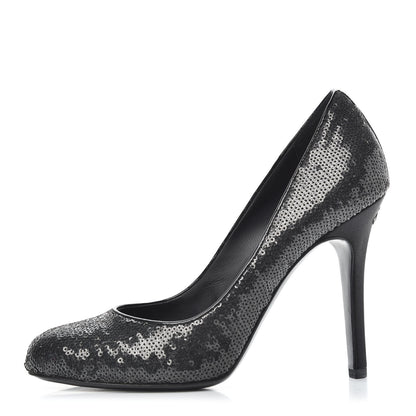 Chanel Sequin Pumps 39 Black 1 of 9
