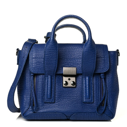 3.1 Phillip Lim Textured Calfskin Mini Pashli Satchel Cobalt 1 of 7