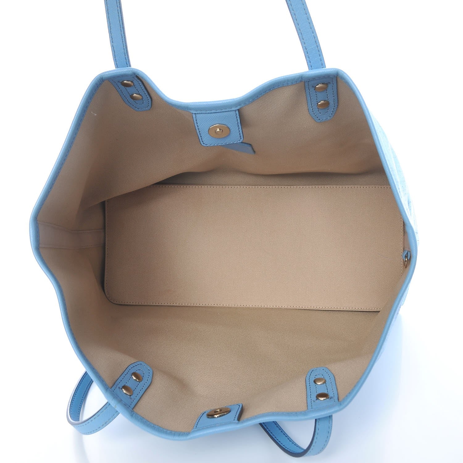 MCM Coated Canvas Shopper Tote Blue 14 of 15