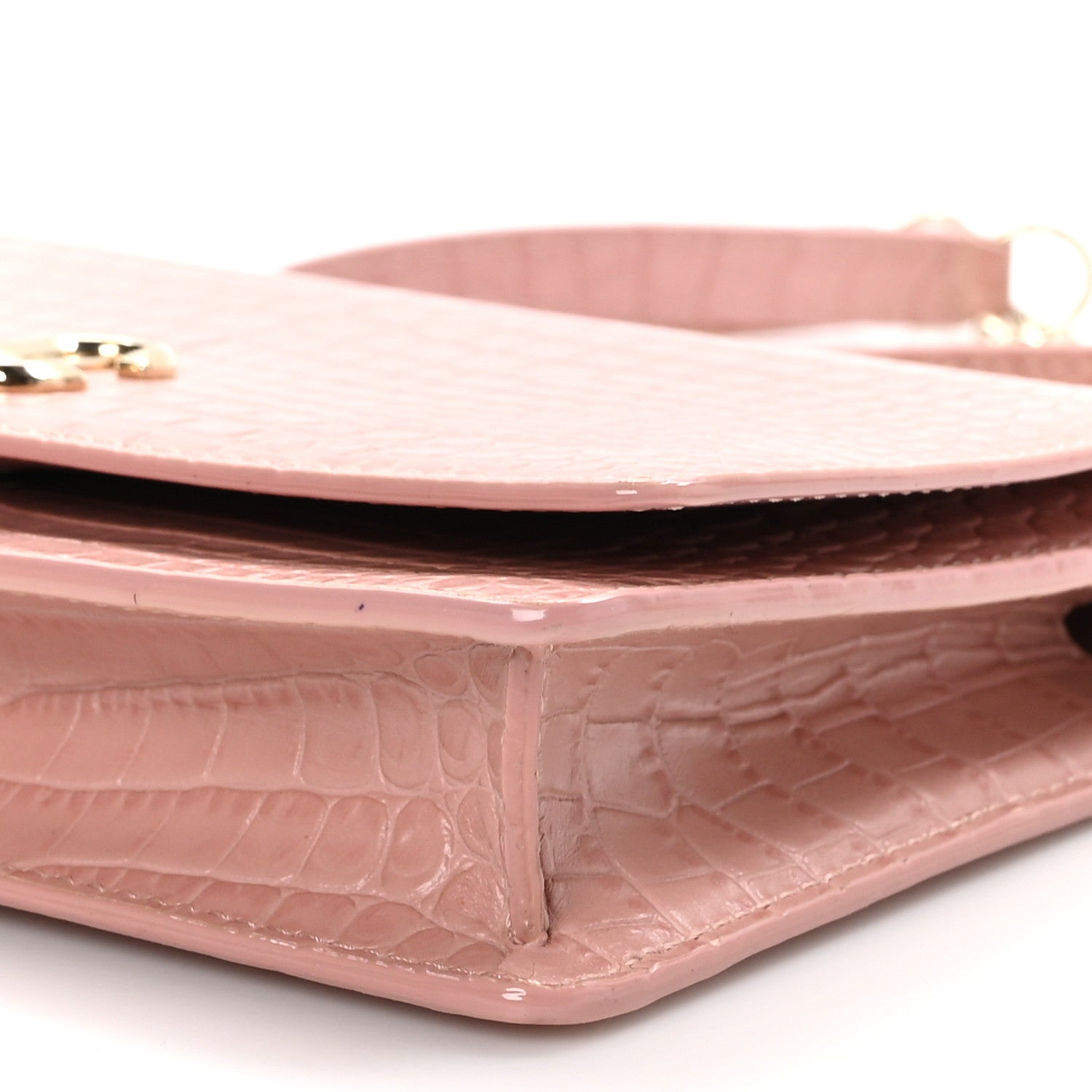 Jimmy Choo Calfskin Crocodile Embossed Palace Crossbody Blush 9 of 10