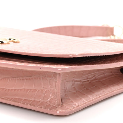 Jimmy Choo Calfskin Crocodile Embossed Palace Crossbody Blush 9 of 10