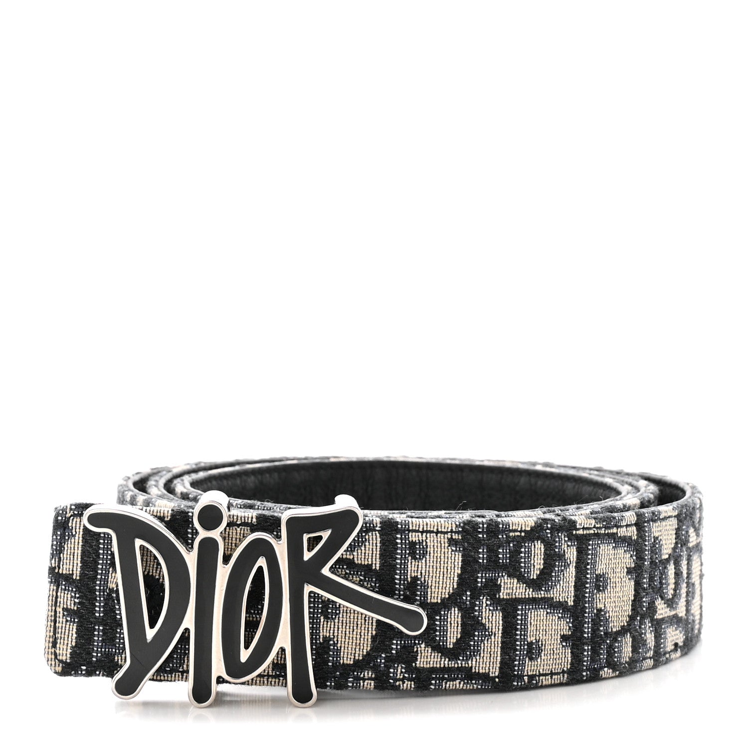 Christian Dior X SHAWN STUSSY Oblique 35mm Belt 110 44 Blue 1 of 5