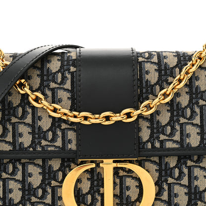 Christian Dior Oblique 30 Montaigne Chain Flap Bag Blue 7 of 12