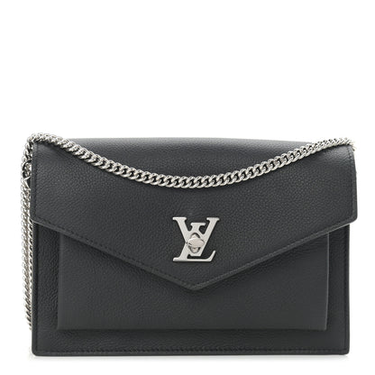 Louis Vuitton Soft Calfskin My Lockme Chain Pochette Black 1 of 10