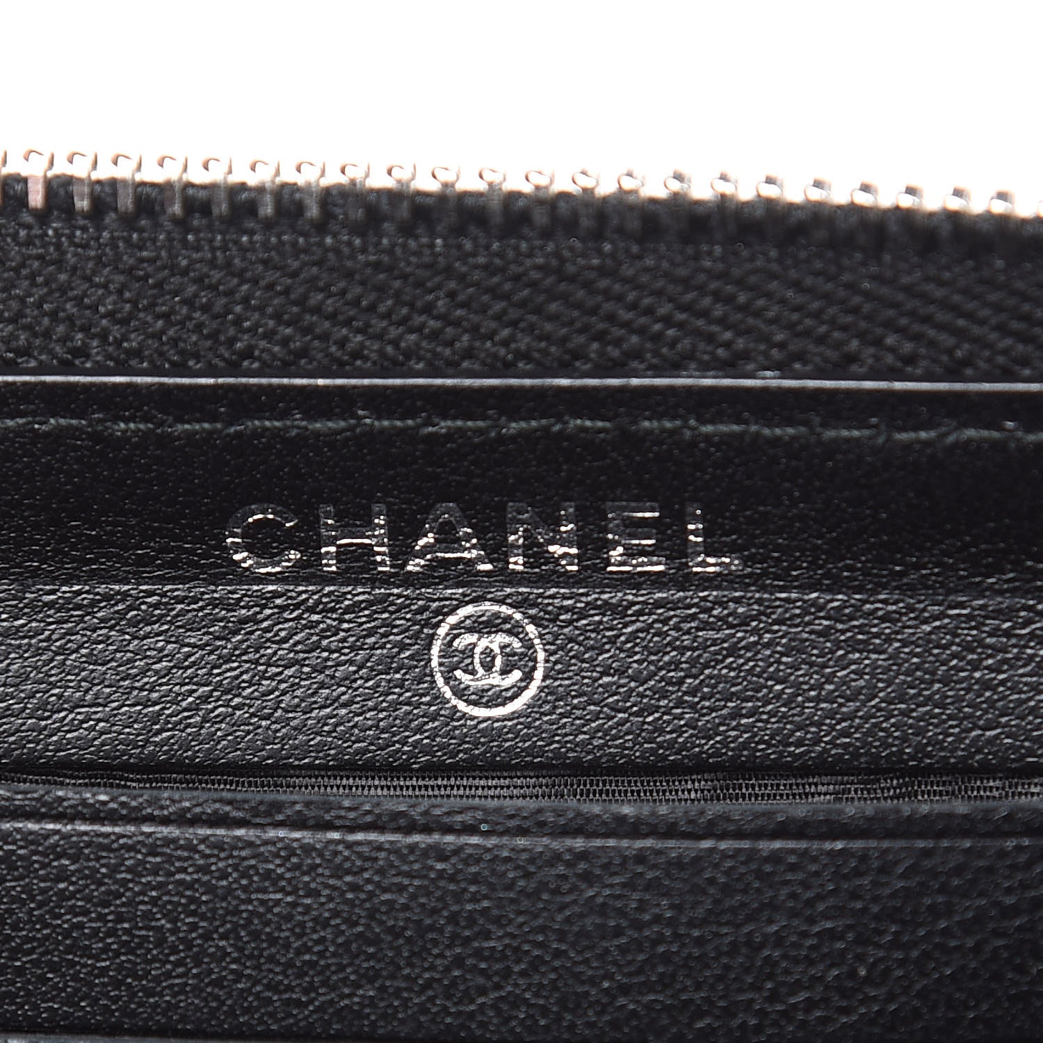Chanel Metallic Caviar Quilted Medium Zip Around Wallet Black 6 of 11
