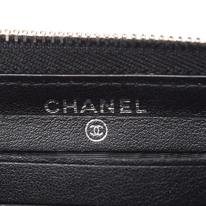 Chanel Metallic Caviar Quilted Medium Zip Around Wallet Black 6 of 11
