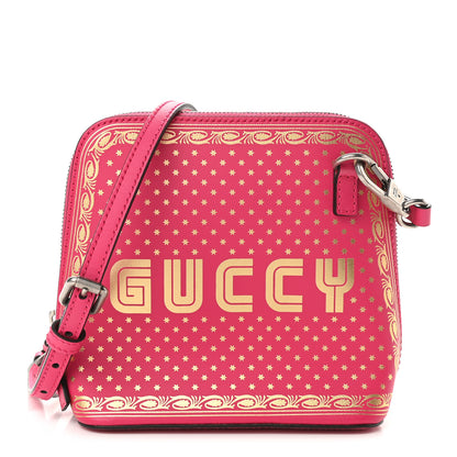 Gucci X SEGA Calfskin GUCCY Stars Mini Dome Shoulder Bag Violet Fuxia Gold 1 of 9