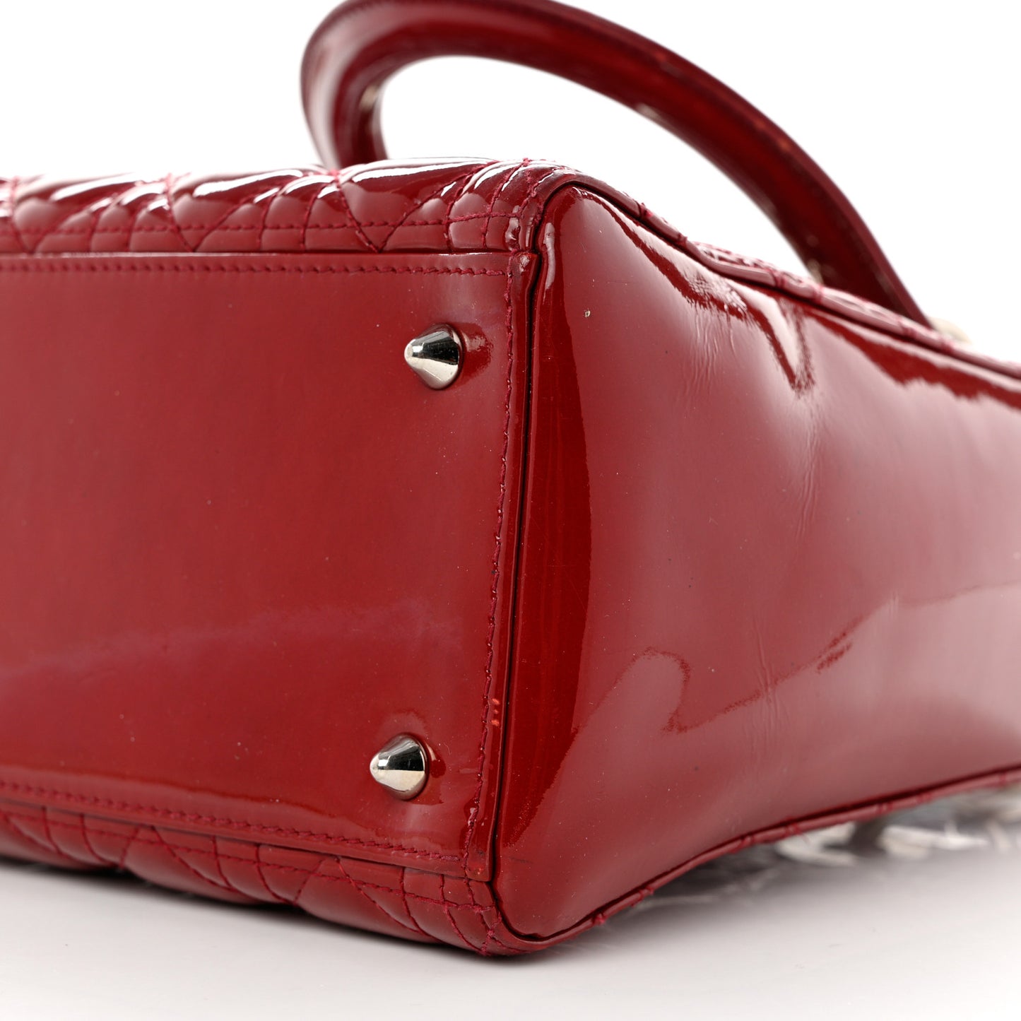 Patent Cannage Medium Lady Dior Burgundy Red