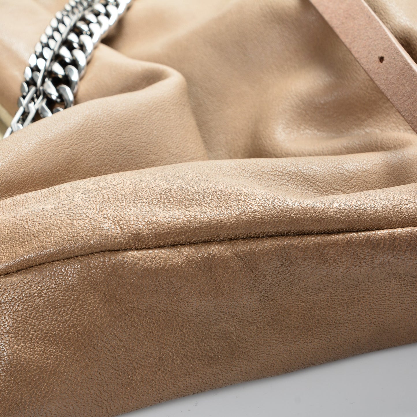 Lambskin Biker Large Hobo Beige
