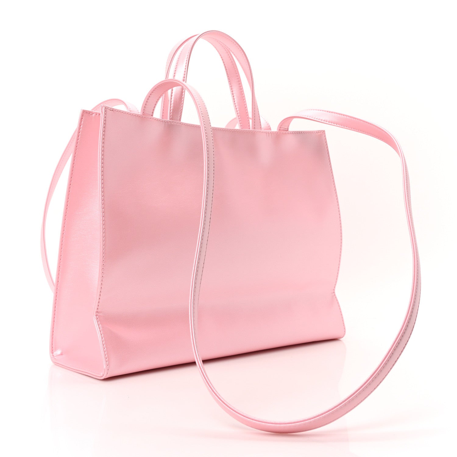 Telfar Metallic Vegan Leather Medium Shopping Bag Ballerina 3 of 10