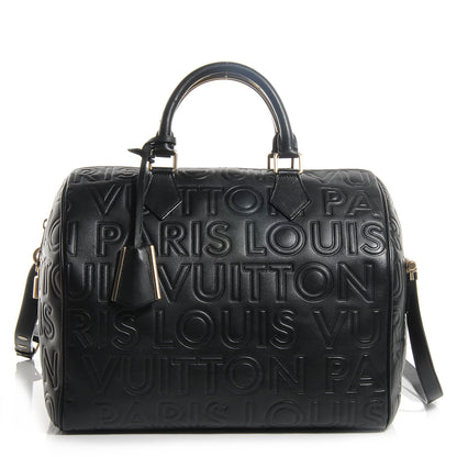 Louis Vuitton Calfskin Embossed Speedy Cube 30 Black 1 of 8