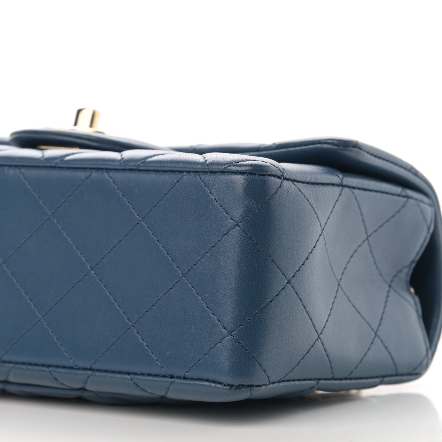 Chanel Lambskin Quilted Mini Rectangular Flap Dark Blue 10 of 10
