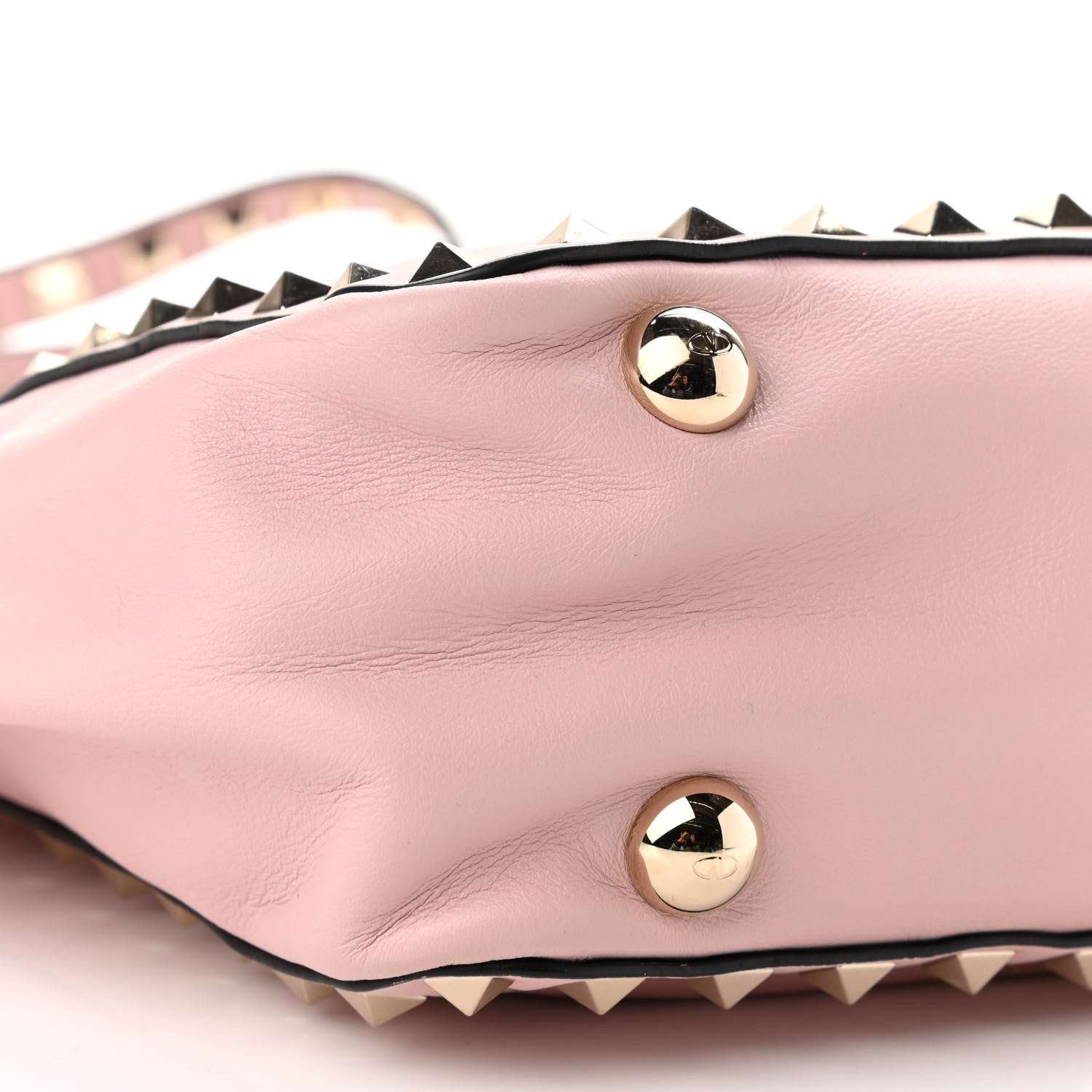 Valentino Garavani Pebbled Calfskin Mini Rockstud Tote Water Rose 8 of 13
